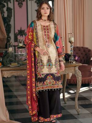 Women Ethnic Motifs Printed Mirror Work Kurta with Palazzos & With Dupatta 4