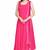 Pink georgette long anarkali style kurti with golden churidar for women