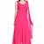 Pink georgette long anarkali style kurti with golden churidar for women