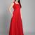 Red georgette long anarkali style kurti with golden churidar for women