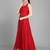 Red georgette long anarkali style kurti with golden churidar for women