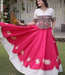 NAVRATRI  Flared Lehenga & Multicolor Kutchi Embroidered Blouse Set-full stitched free size