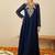 Paisley Embroidered V-Neck Georgette Anarkali Kurta with Trousers
