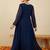 Paisley Embroidered V-Neck Georgette Anarkali Kurta with Trousers