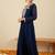 Paisley Embroidered V-Neck Georgette Anarkali Kurta with Trousers