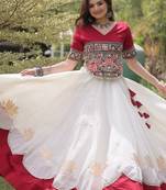 NAVRATRI  Flared Lehenga & Multicolor Kutchi Embroidered Blouse Set-full stitched free size