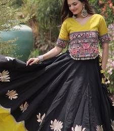 NAVRATRI  Flared Lehenga & Multicolor Kutchi Embroidered Blouse Set-full stitched free size