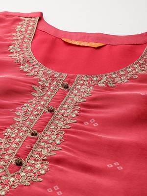 Ethnic Motifs Printed Zari Kurta with Trousers & With Dupatta 2