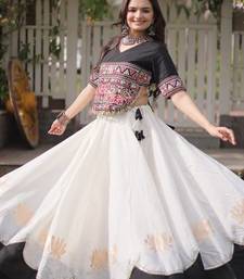 NAVRATRI  Flared Lehenga & Multicolor Kutchi Embroidered Blouse Set-full stitched free size