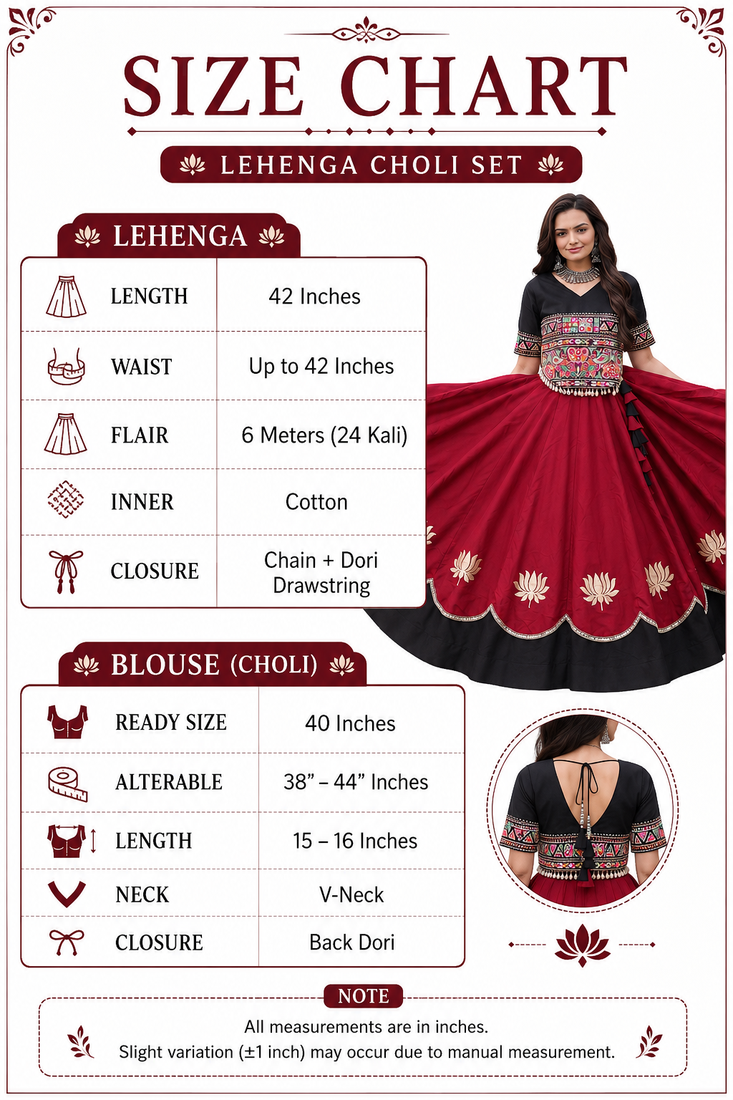 NAVRATRI  Flared Lehenga & Multicolor Kutchi Embroidered Blouse Set-full stitched free size