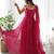 women's printed chiffon bandhej flared anarkali pant and dupatta set