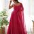 women's printed chiffon bandhej flared anarkali pant and dupatta set