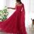 women's printed chiffon bandhej flared anarkali pant and dupatta set