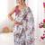 Multicolor chiffon digital print siroski diamond work saree