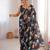 Black chiffon digital print siroski diamond work saree