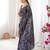 Black chiffon digital print siroski diamond work saree