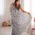 Grey chiffon digital print siroski diamond work saree