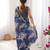 Navy blue chiffon digital print siroski diamond work saree