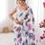 Multicolor chiffon digital print siroski diamond work saree