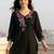 Women Floral Embroidered Thread Work Cotton Kurta with Trousers