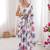 Multicolor chiffon digital print siroski diamond work saree