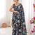 Black chiffon digital print siroski diamond work saree