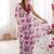 Wine chiffon digital print siroski diamond work saree