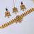 gold color necklace set with earrings & maang tikka | kundan & agate stone | gold plated