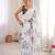 White chiffon digital print siroski diamond work saree