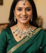 multicolor color necklace set with earrings & maang tikka | kundan & agate stone | gold plated