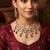 maroon color necklace set with earrings & maang tikka | kundan & agate stone | gold plated