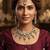 white color necklace set with earrings & maang tikka | kundan & agate stone | gold plated