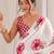 White chiffon digital print siroski diamond work saree