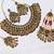 maroon color necklace set with earrings, maang tikka & pasha | kundan & agate stone | gold plated