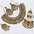 green color necklace set with earrings, maang tikka & pasha | kundan & agate stone | gold plated