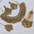 Necklace set with earrings, maang tikka & pasha | kundan & agate stone | gold plated