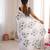 White chiffon digital print siroski diamond work saree