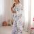 White chiffon digital print siroski diamond work saree
