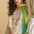 white chinon readymade suit with embroidery & codding work