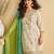 white chinon readymade suit with embroidery & codding work