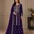 violet georgette semi stitched suit with embroidery & sequence work