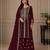 maroon georgette semi stitched suit with embroidery & sequence work