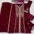 maroon georgette semi stitched suit with embroidery & sequence work