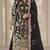 black chiffon semi stitched suit with embroidery & sequence work