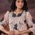 Floral Embroidered V-Neck Thread Work A-Line Kurta with Trousers