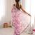 Pink chiffon digital print scallped border foil mirror work saree