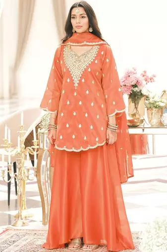 Women Ethnic Motifs Embroidered Kurta with Palazzo & Dupatta