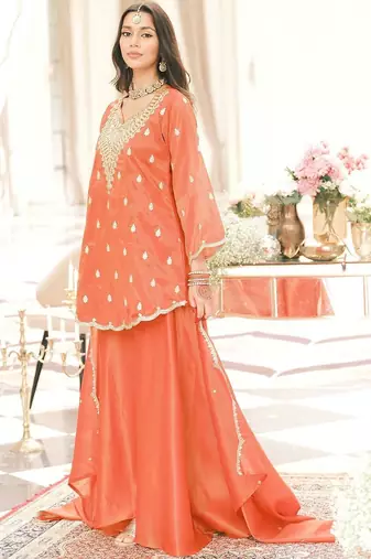 Women Ethnic Motifs Embroidered Kurta with Palazzo & Dupatta