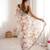 White chiffon digital print scallped border foil mirror work saree