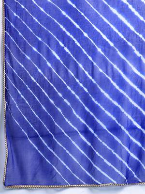 Women Leheriya Printed Kurta With Trousers & Dupatta 5